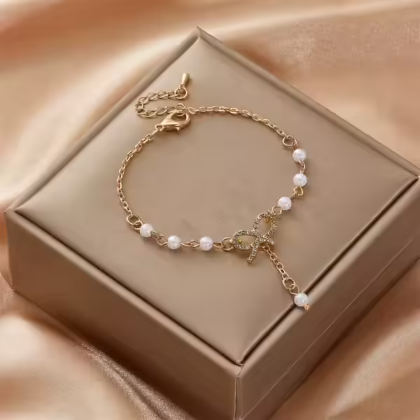 Fashion Star Moon Bracelet For Women Girls Pink Crystal Pearl Chain Bracelet Creative Jewelry Party Gift - Image 6
